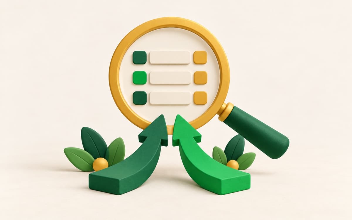 Ilustração editorial de uma lupa sobre linhas de odds com duas setas convergindo, representando o scanner de surebets.
